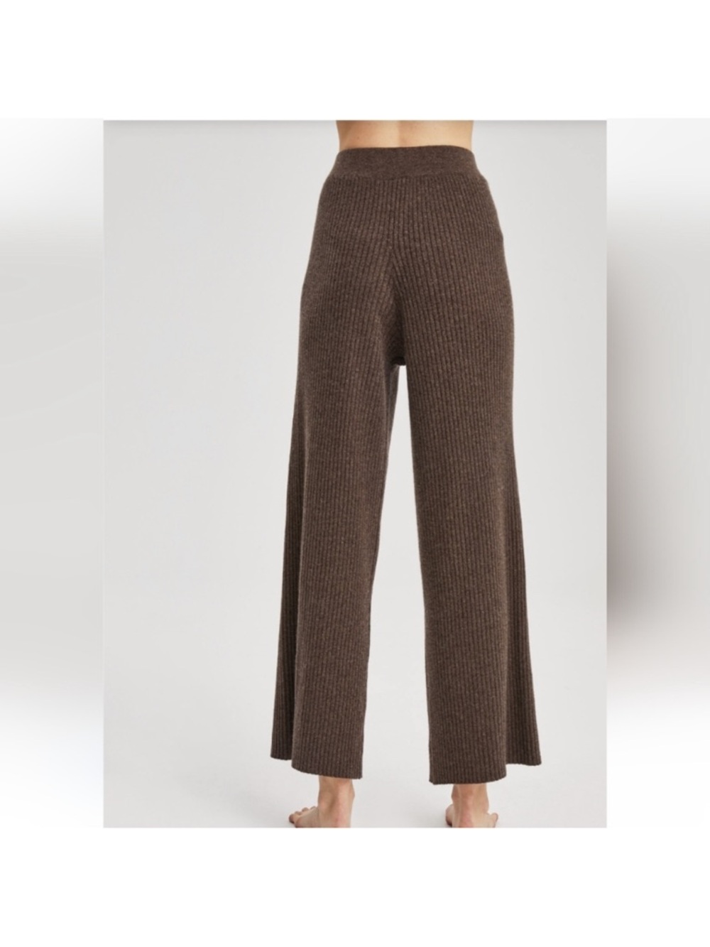 Nap Loungewear Cashmere Rib Knit Leisure Bottoms Dark Brownie Pants Size M - Picture 4 of 9